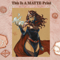 Scarlet Witch Art Illustration Hard Signed 8.5x11in Fine Art PRINT