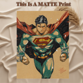 Superman Art Illustration Hard Signed 8.5x11in Fine Art PRINT