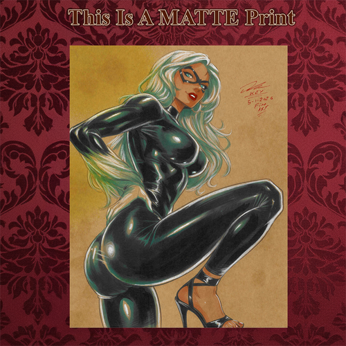 Black Cat Art Illustration Hard Signed 8.5x11in Fine Art PRINT