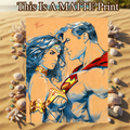 Wonder Woman x Superman Art Illustration Hard Signed 8.5x11in Fine Art PRINT