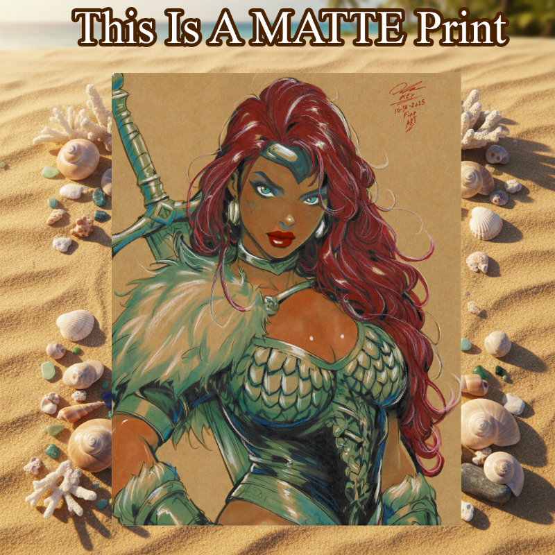 Red Sonja Art Illustration Hard Signed 8.5x11in Fine Art PRINT