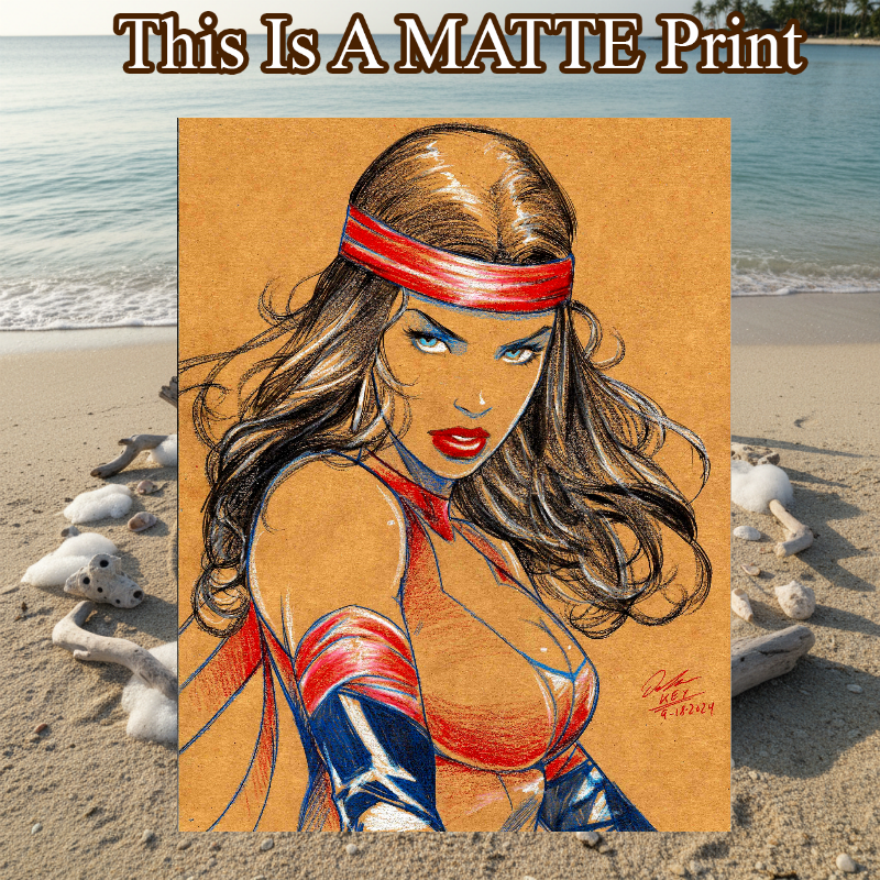 Elektra Art Illustration Hard Signed 8.5x11in Fine Art PRINT