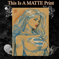 Supergirl Art Illustration Hard Signed 8.5x11in Fine Art PRINT