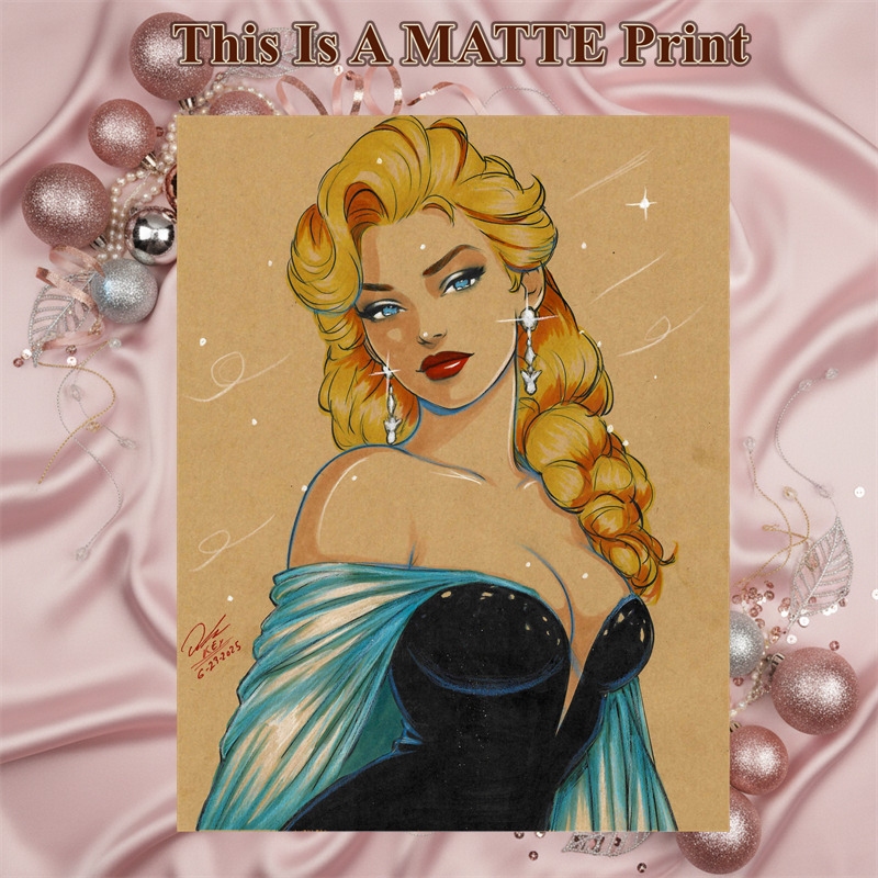 Elsa Art Illustration Hard Signed 8.5x11in Fine Art PRINT