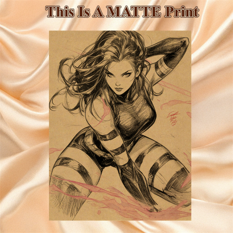 Psylocke Art Illustration Hard Signed 8.5x11in Fine Art PRINT