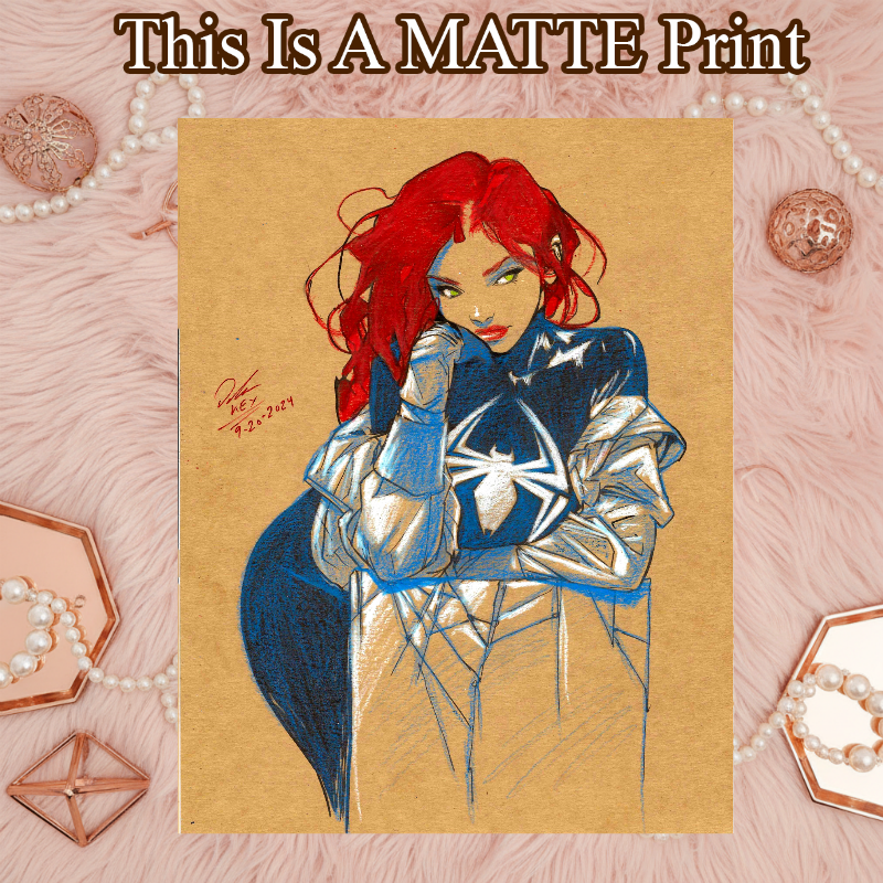 Mary Jane Art Illustration Hard Signed 8.5x11in Fine Art PRINT