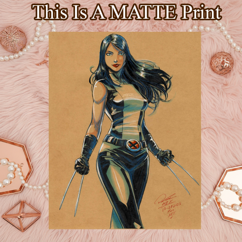 X-23 Art Illustration Hard Signed 8.5x11in Fine Art PRINT