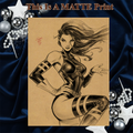 Psylocke Art Illustration Hard Signed 8.5x11in Fine Art PRINT