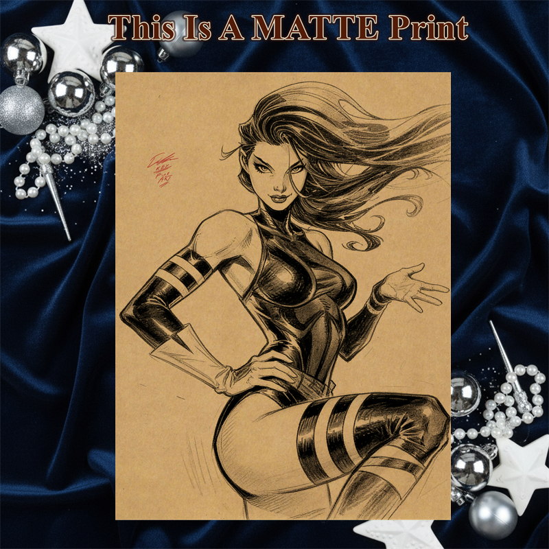 Psylocke Art Illustration Hard Signed 8.5x11in Fine Art PRINT