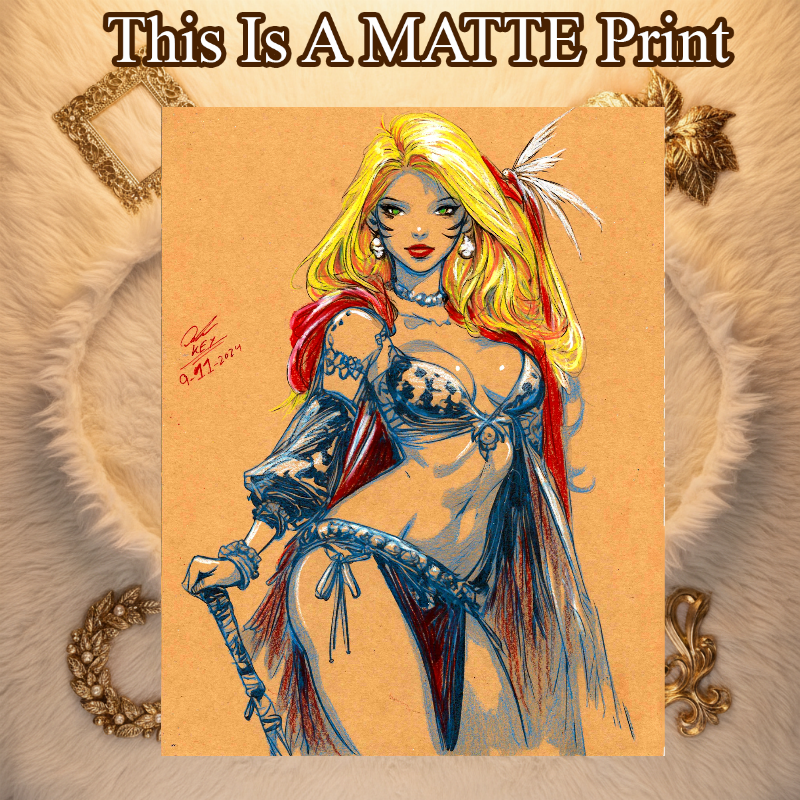 Jungle Girl Art Illustration Hard Signed 8.5x11in Fine Art PRINT