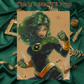 Jade Green Lantern Art Illustration Hard Signed 8.5x11in Fine Art PRINT