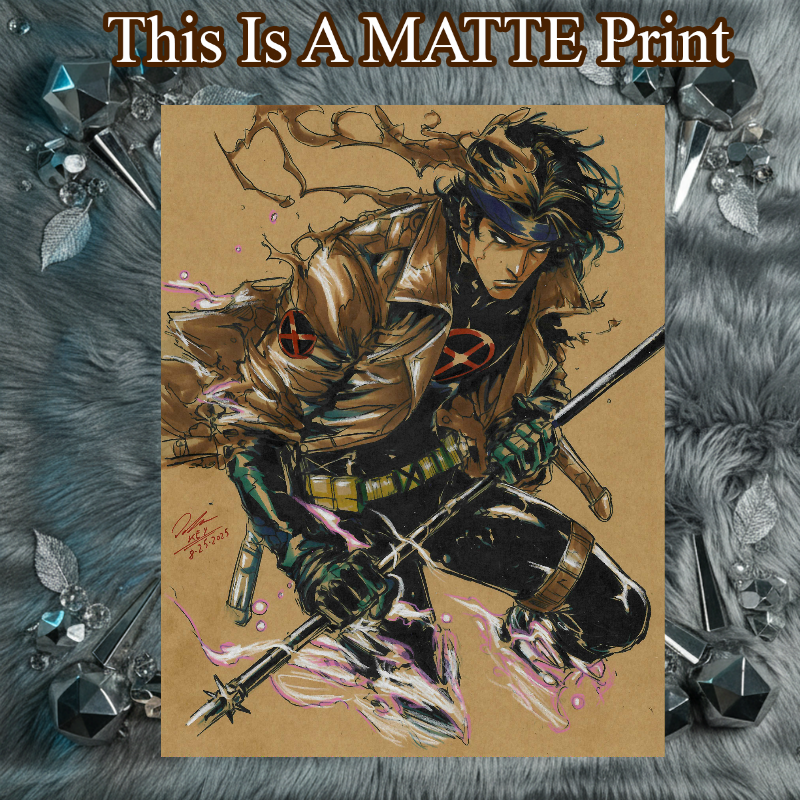 Gambit Art Illustration Hard Signed 8.5x11in Fine Art PRINT
