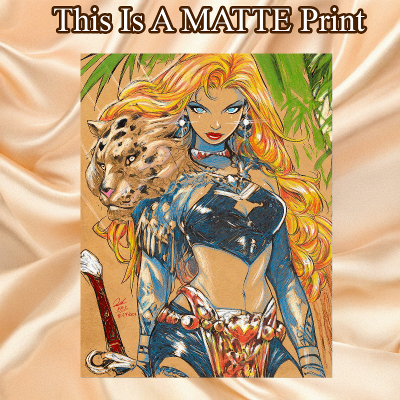 Jungle Girl Art Illustration Hard Signed 8.5x11in Fine Art PRINT