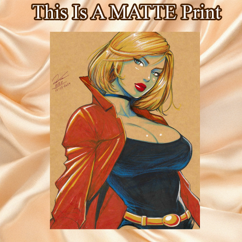 Power Girl Art Illustration Hard Signed 8.5x11in Fine Art PRINT