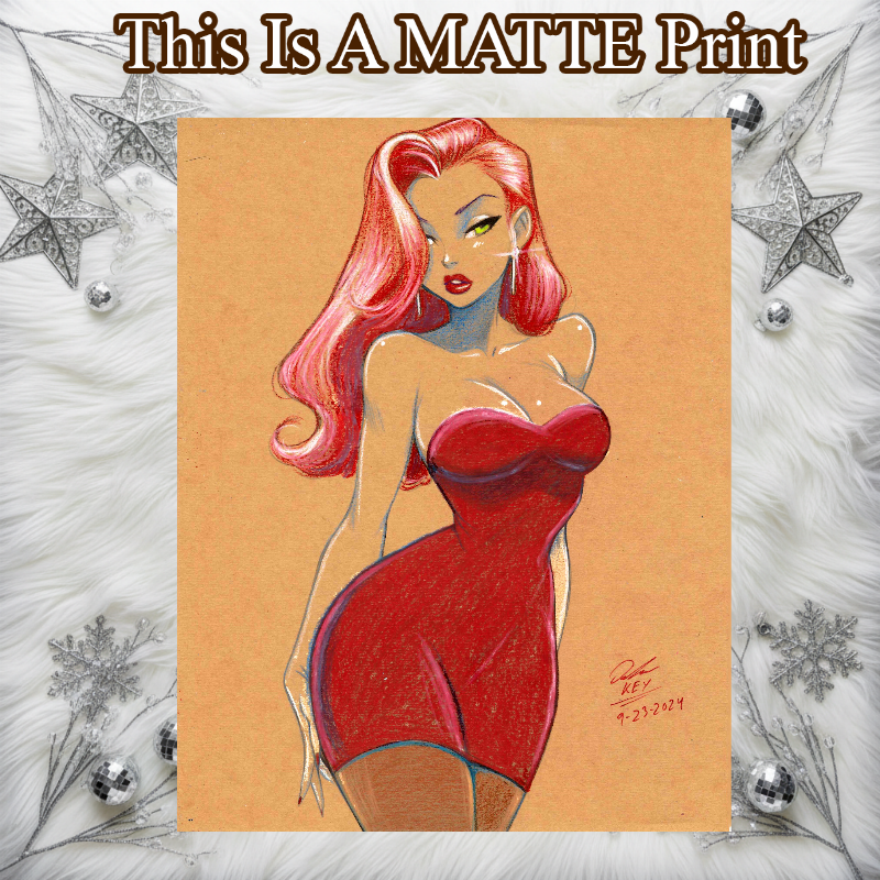 Jessica Rabbit Art Illustration Hard Signed 8.5x11in Fine Art PRINT