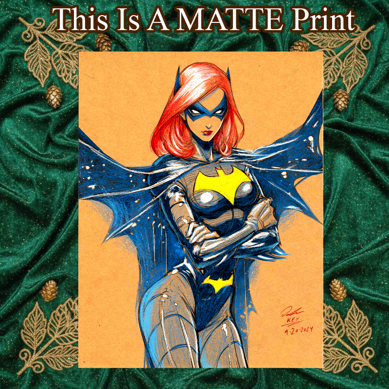 Batgirl Art Illustration Hard Signed 8.5x11in Fine Art PRINT