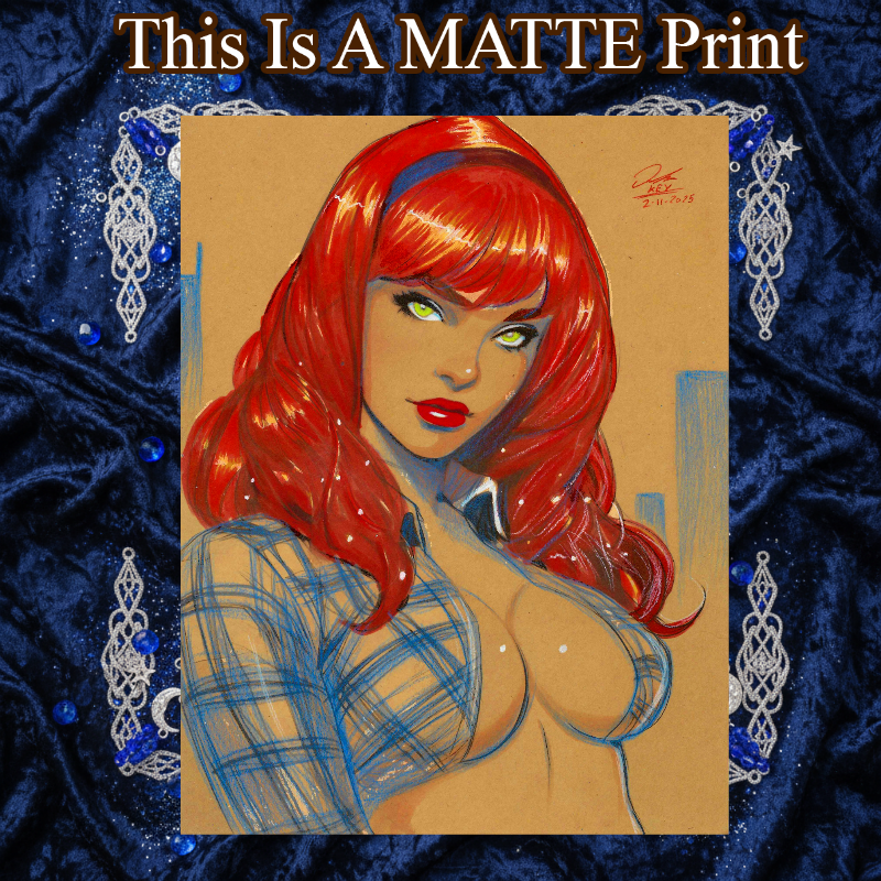 Mary Jane Art Illustration Hard Signed 8.5x11in Fine Art PRINT