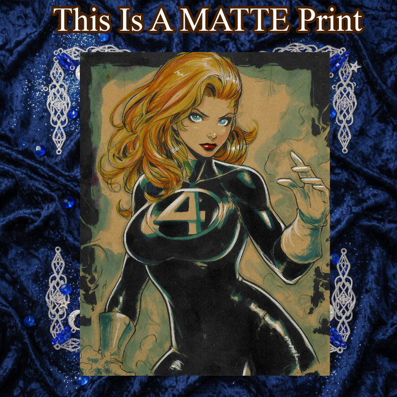 Sue Storm Art Illustration Hard Signed 8.5x11in Fine Art PRINT