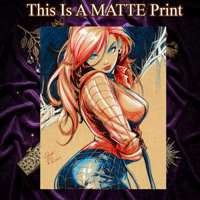 Mary Jane Art Illustration Hard Signed 8.5x11in Fine Art PRINT