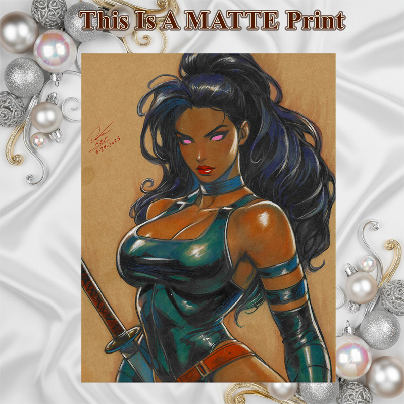 Psylocke Art Illustration Hard Signed 8.5x11in Fine Art PRINT