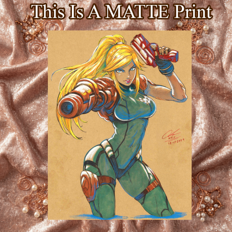 Samus Art Illustration Hard Signed 8.5x11in Fine Art PRINT