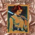 Princess Leia Art Illustration Hard Signed 8.5x11in Fine Art PRINT