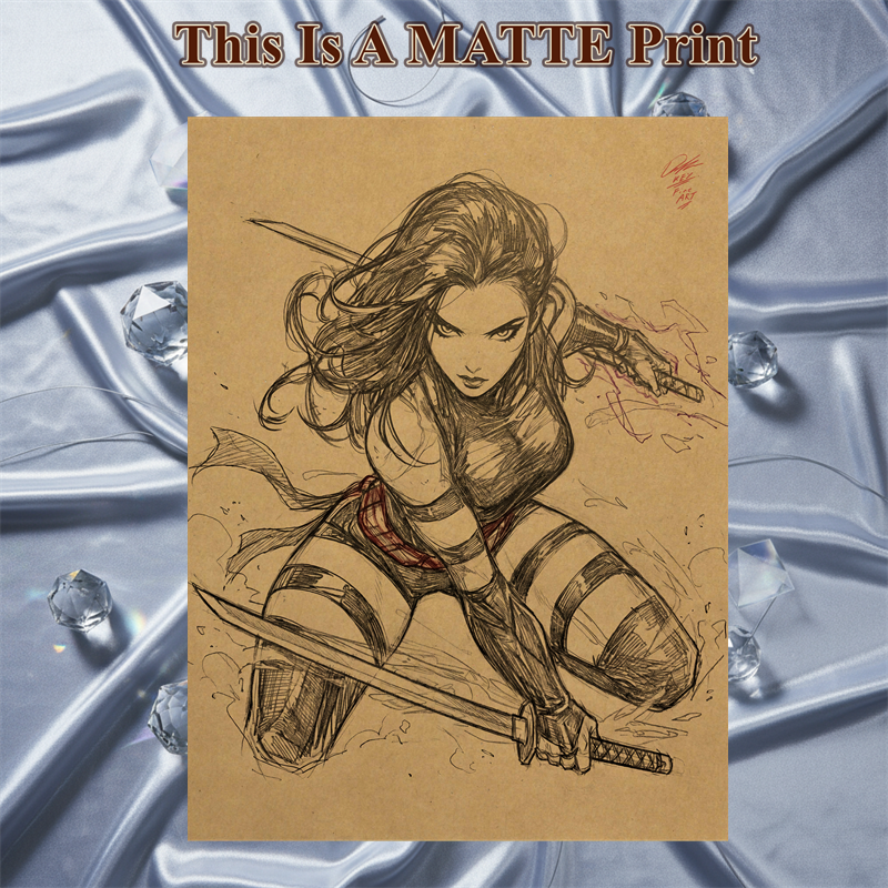 Psylocke Art Illustration Hard Signed 8.5x11in Fine Art PRINT