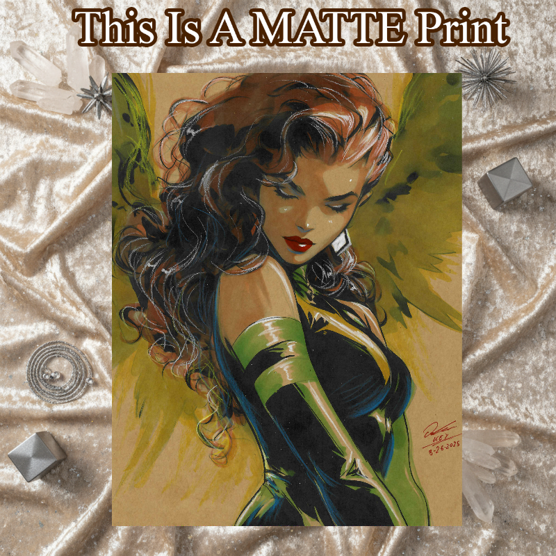 Jean Grey Phoenix Art Illustration Hard Signed 8.5x11in Fine Art PRINT