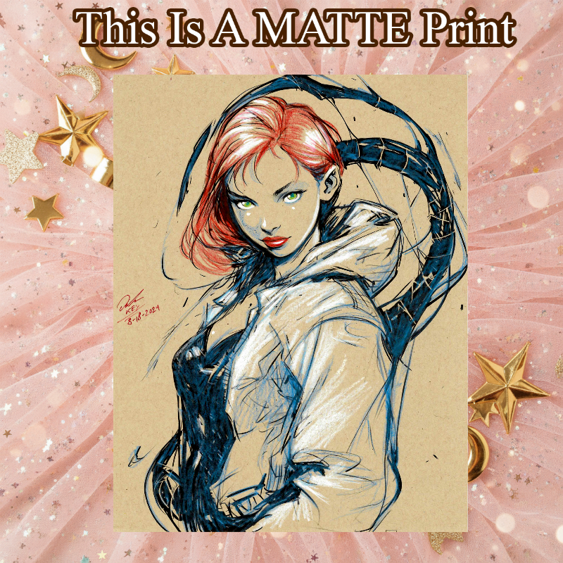 Mary Jane Art Illustration Hard Signed 8.5x11in Fine Art PRINT