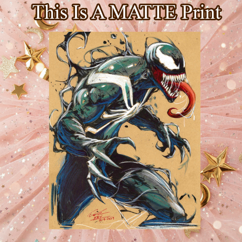 Venom Art Illustration Hard Signed 8.5x11in Fine Art PRINT