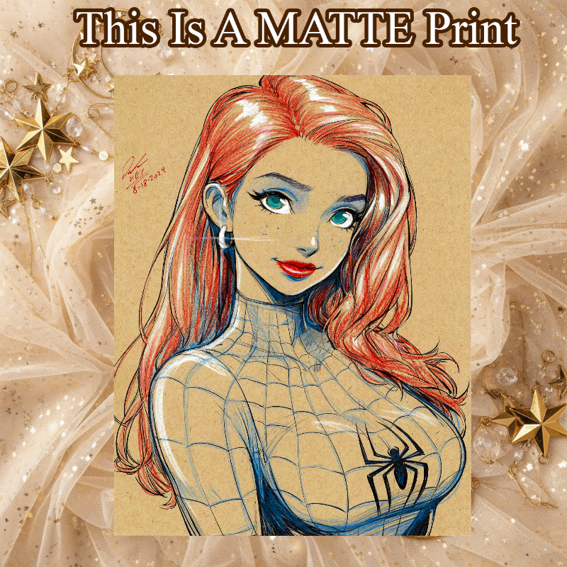 Mary Jane Art Illustration Hard Signed 8.5x11in Fine Art PRINT