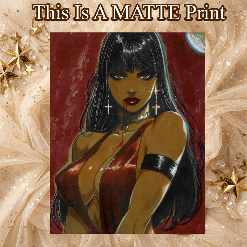 Vampirella Art Illustration Hard Signed 8.5x11in Fine Art PRINT