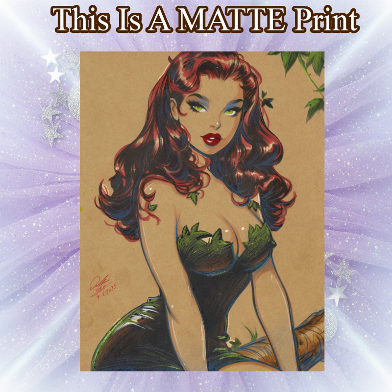 Poison Ivy Art Illustration Hard Signed 8.5x11in Fine Art PRINT