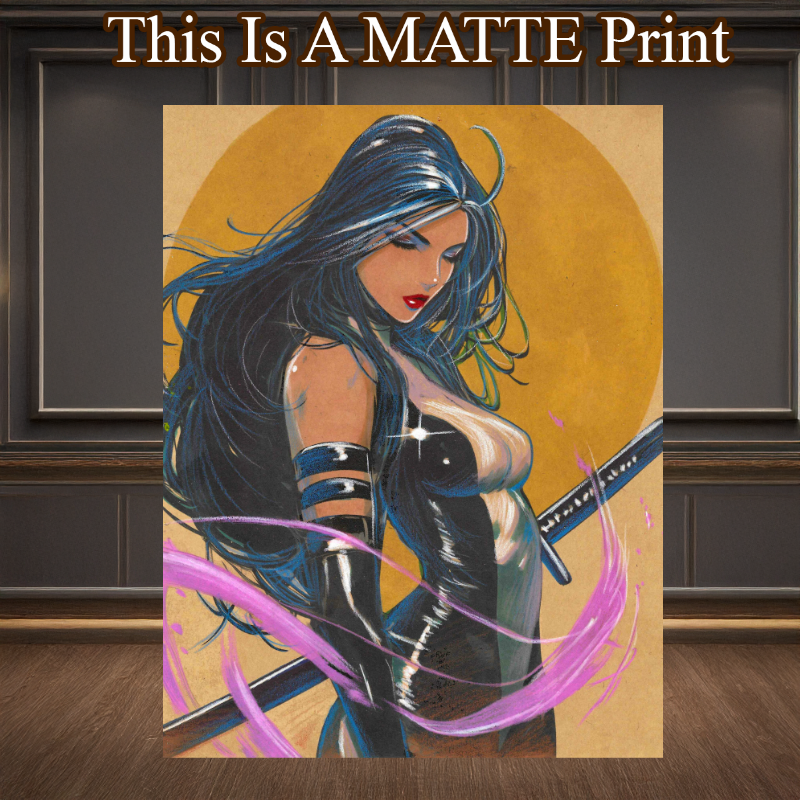 Psylocke Art Illustration Hard Signed 8.5x11in Fine Art PRINT