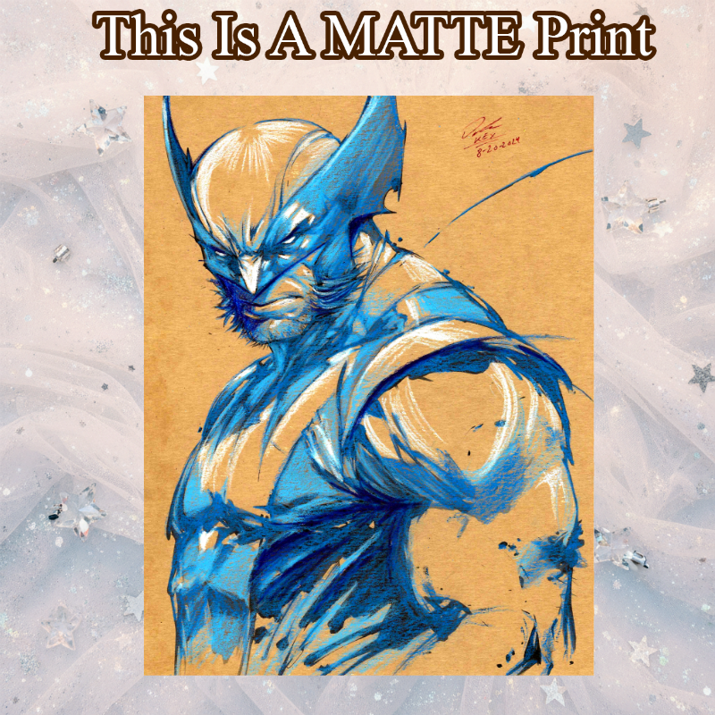Wolverine Art Illustration Hard Signed 8.5x11in Fine Art PRINT