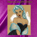 Elsa Arte Ilustración Firmado a Mano 8.5x11in IMPRESIÓN de Bellas Artes