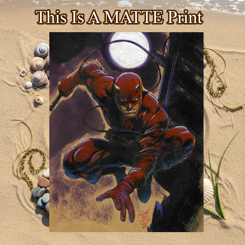 Dare Devil Art Illustration Hard Signed 8.5x11in Fine Art PRINT