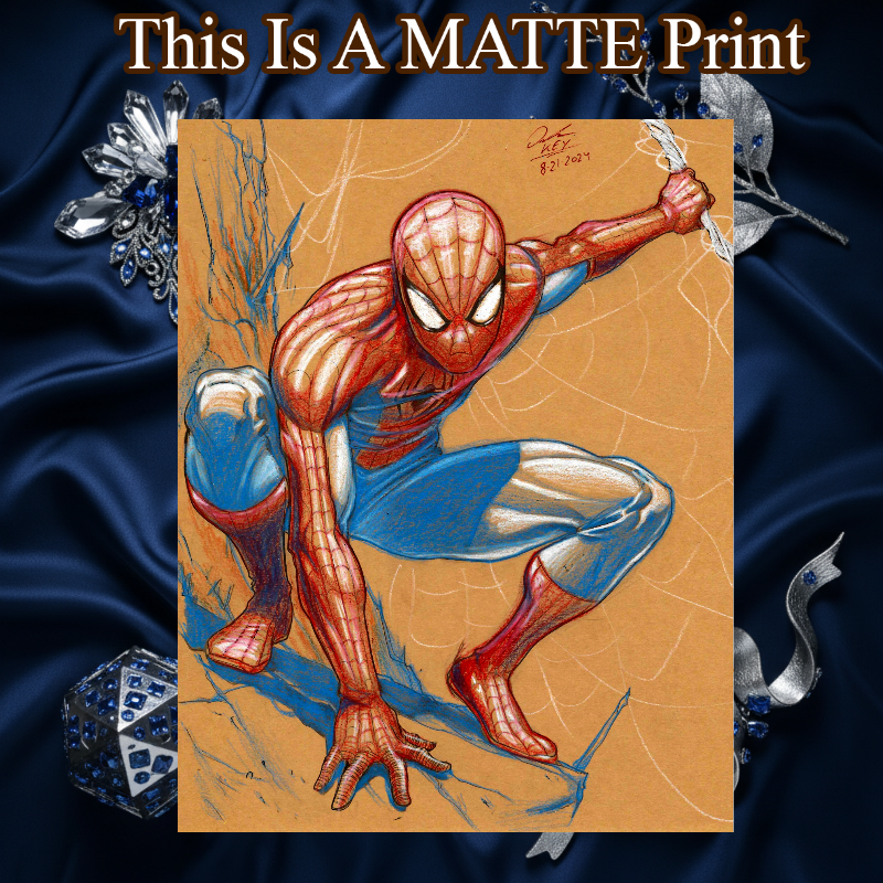 Spider-Man Art Illustration Hard Signed 8.5x11in Fine Art PRINT