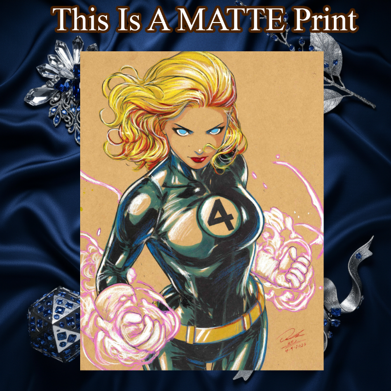 Sue Storm Art Illustration Hard Signed 8.5x11in Fine Art PRINT