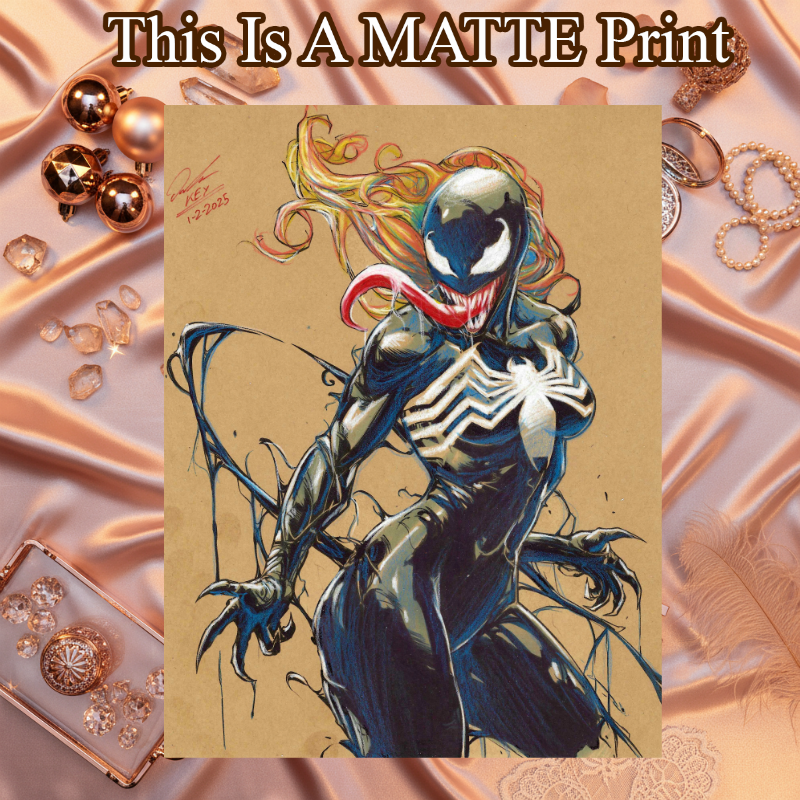 Gwen X Venom Art Illustration Hard Signed 8.5x11in Fine Art PRINT