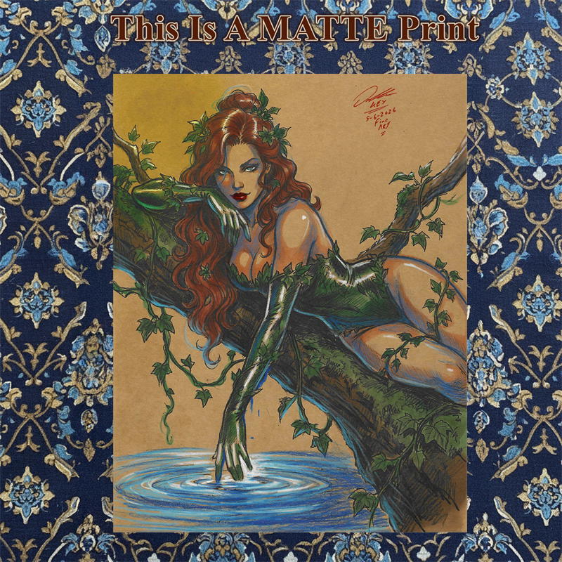 Poison Ivy Art Illustration Hard Signed 8.5x11in Fine Art PRINT