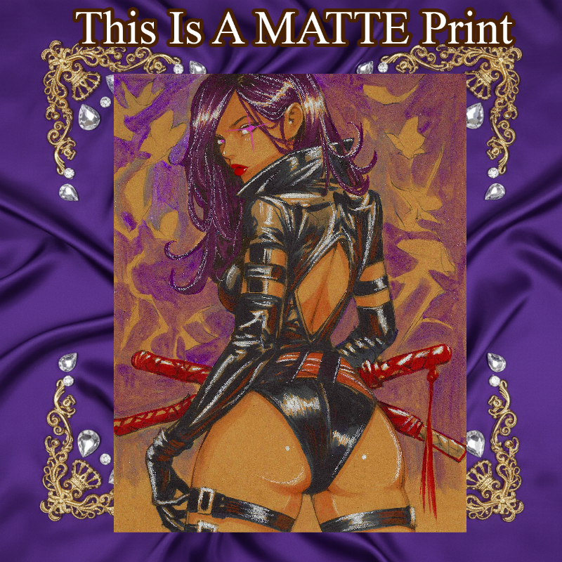 Psylocke Art Illustration Hard Signed 8.5x11in Fine Art PRINT