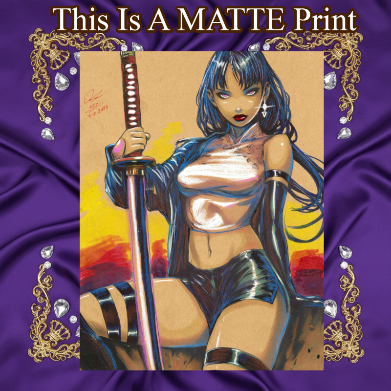 Psylocke Art Illustration Hard Signed 8.5x11in Fine Art PRINT