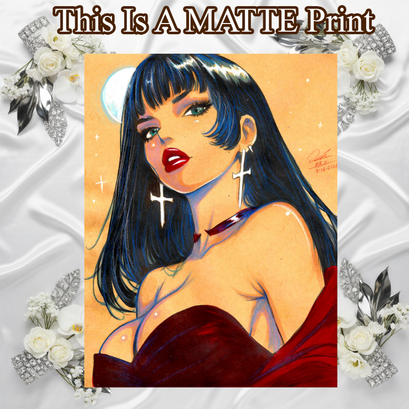 Vampirella Art Illustration Hard Signed 8.5x11in Fine Art PRINT