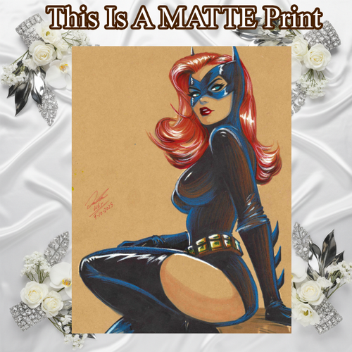Batgirl Art Illustration Hard Signed 8.5x11in Fine Art PRINT