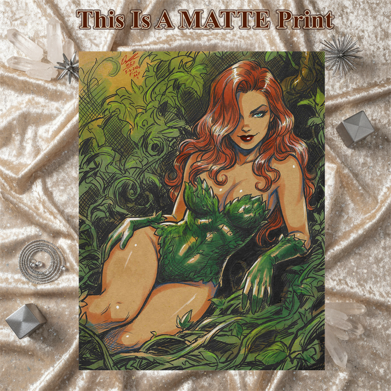 Poison Ivy Art Illustration Hard Signed 8.5x11in Fine Art PRINT