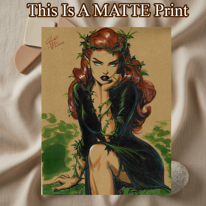 Poison Ivy Art Illustration Hard Signed 8.5x11in Fine Art PRINT