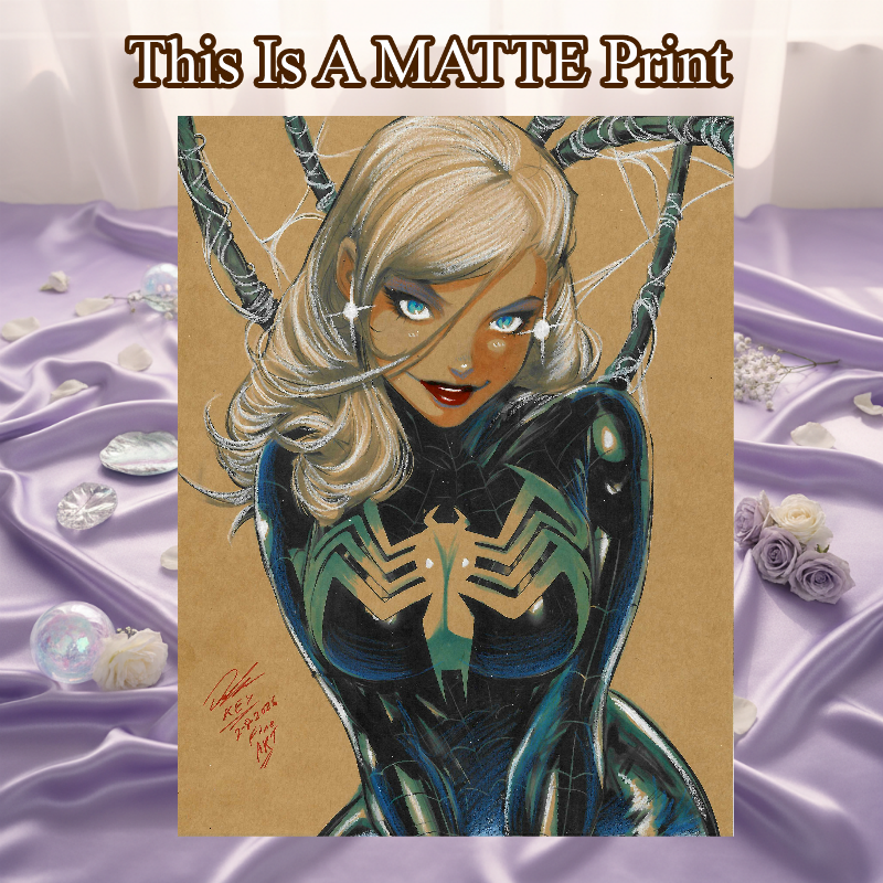 Spider Girl Art Illustration Hard Signed 8.5x11in Fine Art PRINT