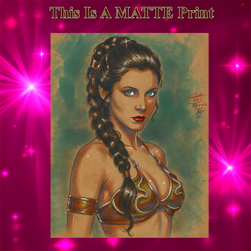 Princess Leia Art Illustration Hard Signed 8.5x11in Fine Art PRINT