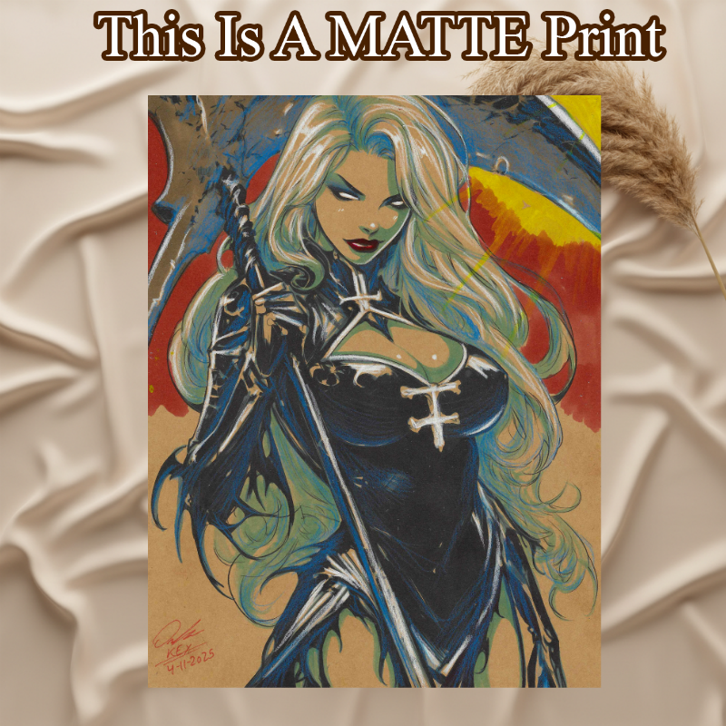 Lady Death Art Illustration Hard Signed 8.5x11in Fine Art PRINT